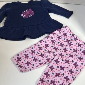 Fisher price butterfly print sweat suit size 0/3 months